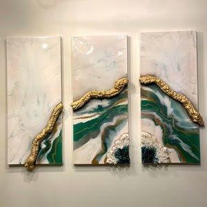 3 piece 3D geode art